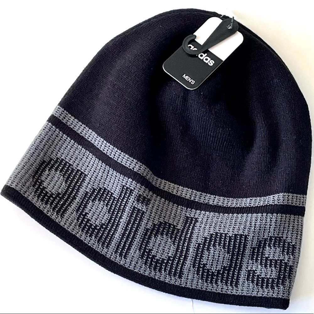 Adidas Men’s Beanie Winter Hat Midway II 0142211 Acrylic Black & Gray OSFA New